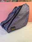 Holisogn Inline Roller Ice Skate Carrying Bag 3 Compartments Purple Leopard