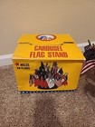 Vintage Carousel Flag Stand With 48 Mini Usa Flags Historical American Heritage