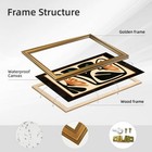 Vintage Gold Framed Abstract Floral Wall Art Mid Century Modern Botanical Pos   