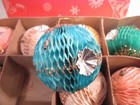 Vtg Japan Honeycomb 12 - 2 25  Indent Ball Christmas Ornaments Holt Howard