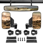 For Yamaha Rhino 450 660 700 1 75  Roll Bar Utv Rear View Center   Side Mirrors
