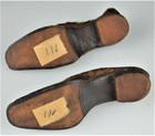 Antique Pair Small Leather Shoes - Salesman Sample - 3 1 4  Long