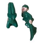 Vintage 50   s Gilner Pixie Elves Set Of Two Reclining Boy And Acrobat Green