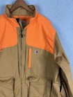 Carhartt Men s Upland Field Jacket Duck Canvas  Brown orange Sz 2xl