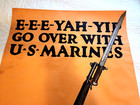 Wwi Usmc Original Recruitment Poster Eee-yah-yip Go Over With U s  Marines