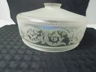 Antique Round Frosted   Etched Glass Globe  Shade 8 1 2 in Diameter