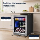 Yeego 24 In Beverage Refrigerator 180 Can Built In With Glass Door For Kitchen