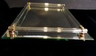 Vintage Dresser Perfume Vanity Mirror Tray Hollywood Regency Art Deco 80 s 11x8 