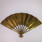 Vintage Mid Century Solid Brass Phoenix Bird Fan Wall Decor 7x11  Gold Toned Art