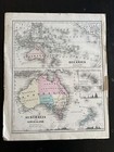 Antique 1860 Colton Double Sided Map Atlas Africa Australia New Zealand Oceanica