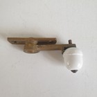 Vintage Brass   White Ceramic Sash Window Latch Lock Fastener Catch Old Handle 