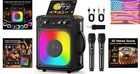 Karaoke Machine  Portable Bluetooth Speaker With 2 Wireless Microphones For A   