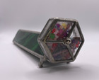 Vintage Green Stained Glass Kaleidoscope Handmade Art For Desktop Or Shelf Mcm 