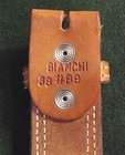 Vintage Usa Bianchi  b9 Fancy Stitch Sued Lined Leather Dress 1 5 8  Belt Sz 38