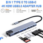 8 In 1 Usb-c Hub Type C To Usb 3 0 4k Hdmi Pd Adapter For Iphone Macbook Pro air