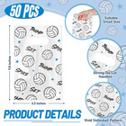 50 Pcs Clear Volleyball Party Favor Bags  With Die Cut Handles