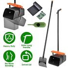 Dog Pooper Scooper Swiveling Bin Rake Long Handle For Pet Waste Removal Kit