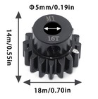 Steel Mod1 5mm Pinion Gear 1 Pcs 16t M1 Metal Hardened Rc Motor Shaft