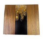 Adairian Luxury Wood Smoke Resin   Gold Flake Resin Napkin Holder New