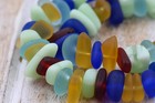 Cultured Sea Glass Pebble Beads     Mixed Colors  9  6mm  7  Strand 