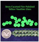 Free Shipping   - 300 Pieces 8mm Fire-polished Vaseline uranium Glass Beads