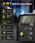6in1 Gasless Mig Welder Spot lift Tig stick gas Mig 250a 110v 220v For Aluminum