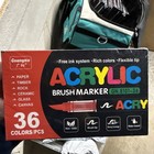 36 Acrylic Paint Markers Brush Tip Set Flexible Pens Rock Painting Wood Glass
