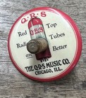 Antique 1915 Q-r-s Music Company Promotional Red Top Radio Tubes Celluloid Top 