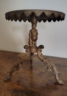 Antique Victorian Brass Kettle Pot Plant Fireplace Stand C 1890s