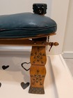    antique    Moroccan Green Leather Camel Saddle Stool - Ornate Foot Stool Ottoman