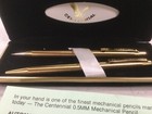 Centennial Gold Color Mechanical Pencil   Pen Set With Black Velvet Case-vintage