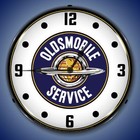 New Oldsmobile Service L e d   Lighted Retro Advertising Clock - Free Shipping 