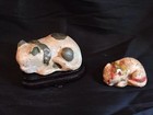 Set Of Two Vintage Chalkware Chinese Sleeping Cats
