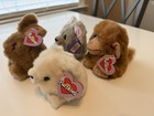 Puffkins Nwt Lot Of 4 Mouse  Bunny  Bear  Monkey Vtg