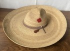 Vintage Pigalle Sombrero Palm Straw Hat Sahuayo Mexico Southwest Decor Authentic