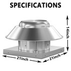 Roof Exhaust Fan Axial Downblast Hood Fan For Restaurant Kitchen 1160cfm 1 6hp