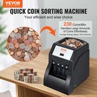 Electric Coin Sorter Change Money Cash Counting Counter Machine Anti-jam Roll