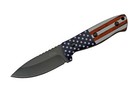 Hunting Knife   7 25  Fixed Blade American Flag Usa Blade Full Tang   Sheath