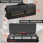 Padded 76-key Keyboard Case With Wheels  Straps Accessory Pockets