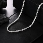 925 Sterling Silver Italian Rope Chain Men s Necklace 4mm - New  