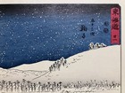 Utagawa Hiroshige Ukiyoe Woodblock Print  mariko  Snow At Night  Tokaid   