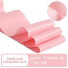 Huihuang Pink Satin Ribbon 4 Inch Wide Double-faced Satin Ribbon Pink Ribbon    