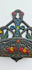 Vintage Wilton Hand Painted Cast Iron Wall Mount Match Safe   Match Holder Look
