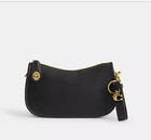 Coach Loop Bag Charm With Key Chain key Ring In Leather brass black Cx204 Nwt