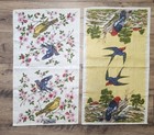 Two Vintage Nos 1960   s Birds barn Parisian Prints Pure Linen Kitchen Tea Towel
