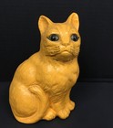 Vintage Cat Kitty Orange Figurine Ceramic Signed G B