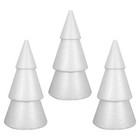 3 Pcs Cone-shaped Foam Cones For Crafts Diy Christmas Trees Polystyrene Shapes