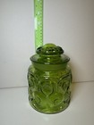 Vintage Green Le Smith Small   Medium Moon And Stars Jar Canister With Lid 6 5   