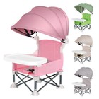 Portable Toddler Chair - Foldable With Removable Tray And Adjustable Straps