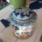 Rare  Vintage Floral Round Tin With Lid  Designed By Daher  Made In England 